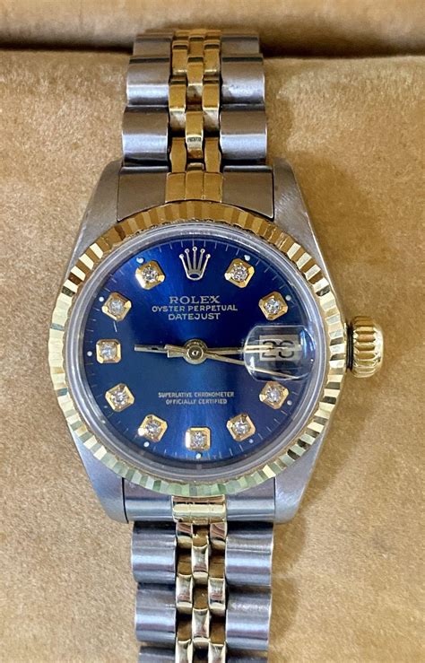 women blue rolex|women's Rolex blue face.